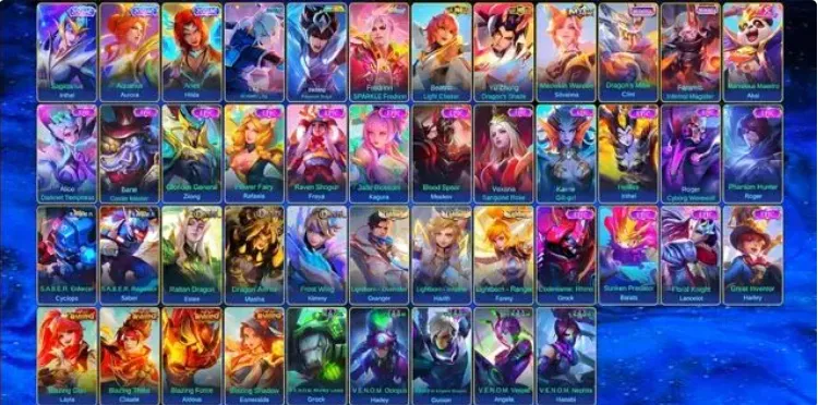 ML641 396 SKINS 2 LEGEND GORD GUSION 5 KOF 2 KISHIN LANCELOT KARRIE 7 ZODIAC 40 LIMITED 28 RARE RECALL EPIC (G)